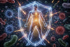 Daily Immune Protocol - a shielded, energized body defended against surrounding pathogens