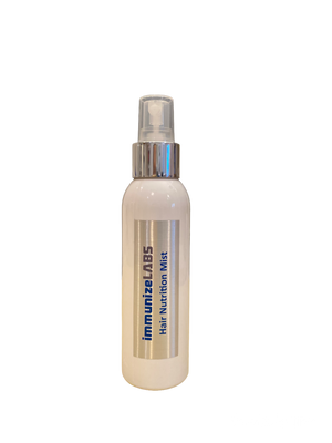 Bottle of Immunize Labs Hair Nutrition Mist on a white background
