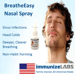 BreatheEasy Nasal Spray - Antiviral, Antibacterial, Antifungal - immunizeLABS